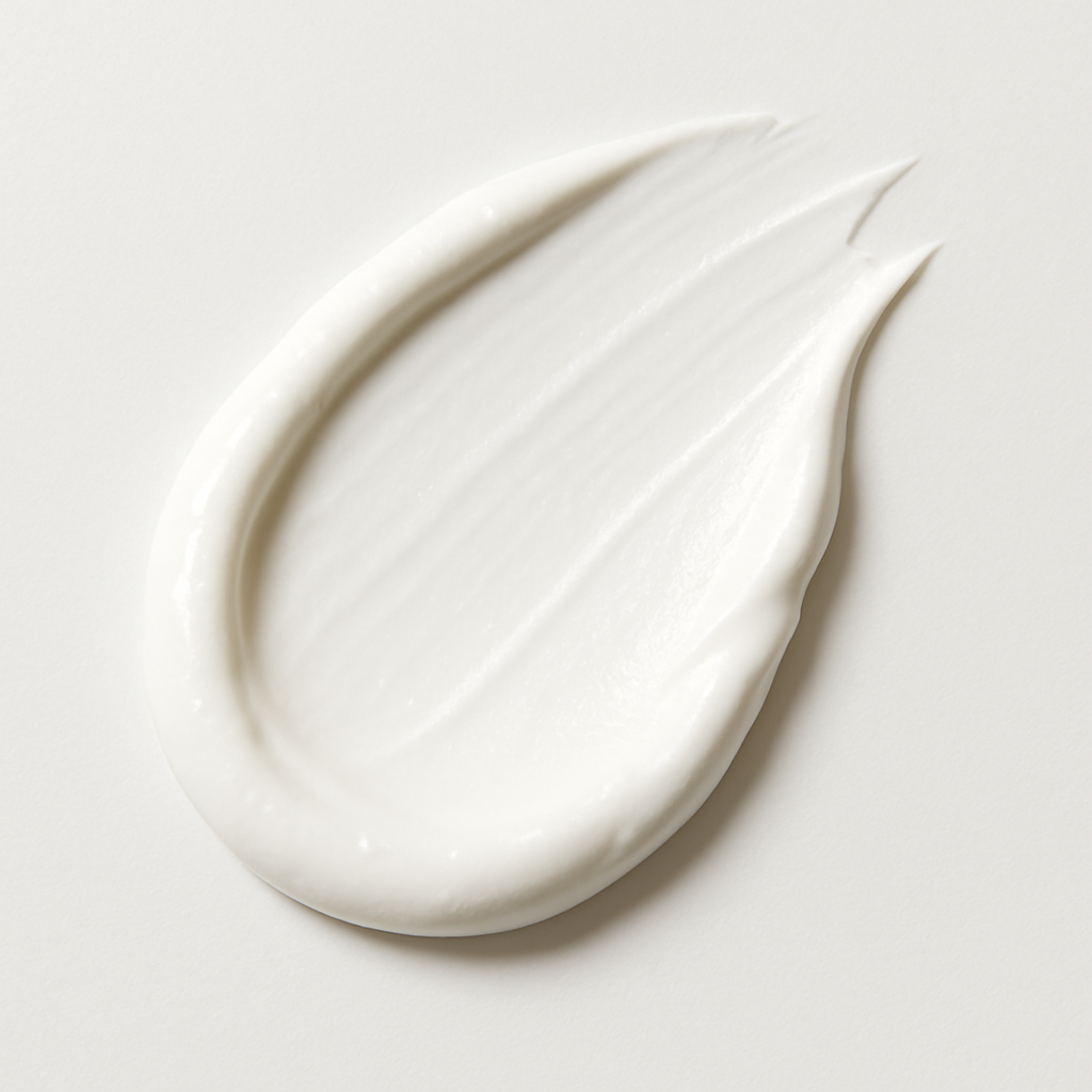 Close-up texture shot of the smooth and protective Greens for People mineral SPF30 sunscreen for men.