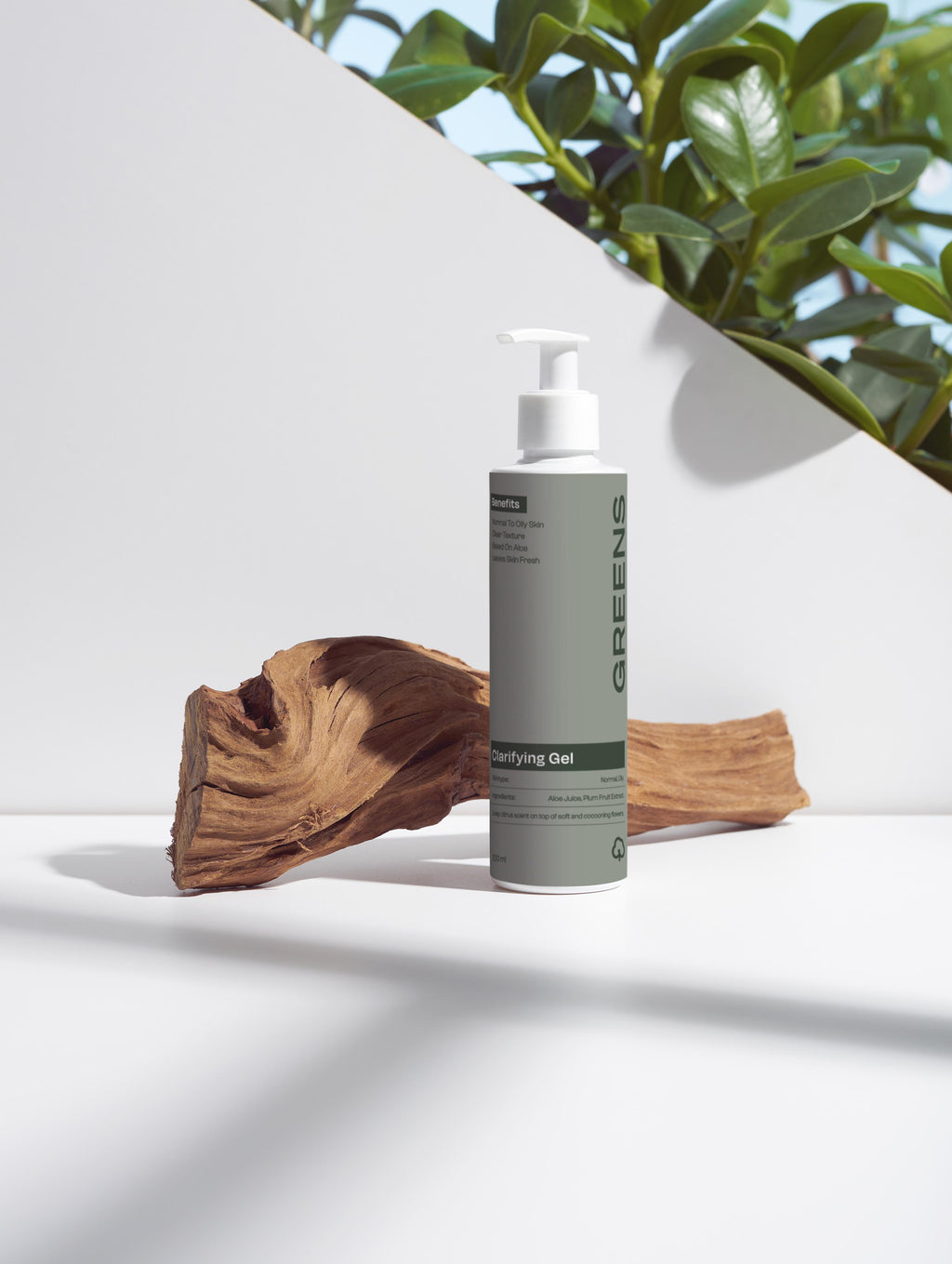 Premium studio shot of Greens for People Clarifying Gel, a high-performance face wash for men.